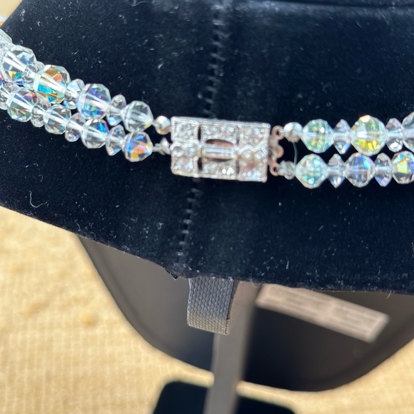 Double strand vintage AB aurora borealis necklace - Picture 2 of 2